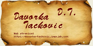 Davorka Tacković vizit kartica